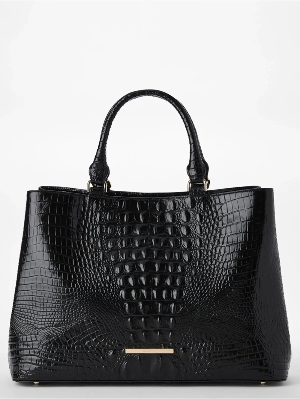 LIKE NEW Brahmin Denise Extra-Large Croc Embossed Leather Carryall Satchel - Picture 3 of 16